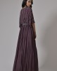 Wine Chinnon Hand embroidered Gown